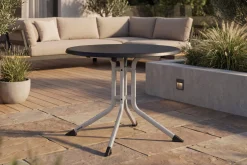KETTLER BOULEVARD Klapptisch, silber/anthrazit, Aluminium/KETTALUX, Ø 70 cm, klappbar, schmutzabweisend