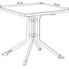 KETTLER BOULEVARD Klapptisch, weiß, Aluminium/KETTALUX, 70 x 70 cm, schmutzabweisend, quadratisch
