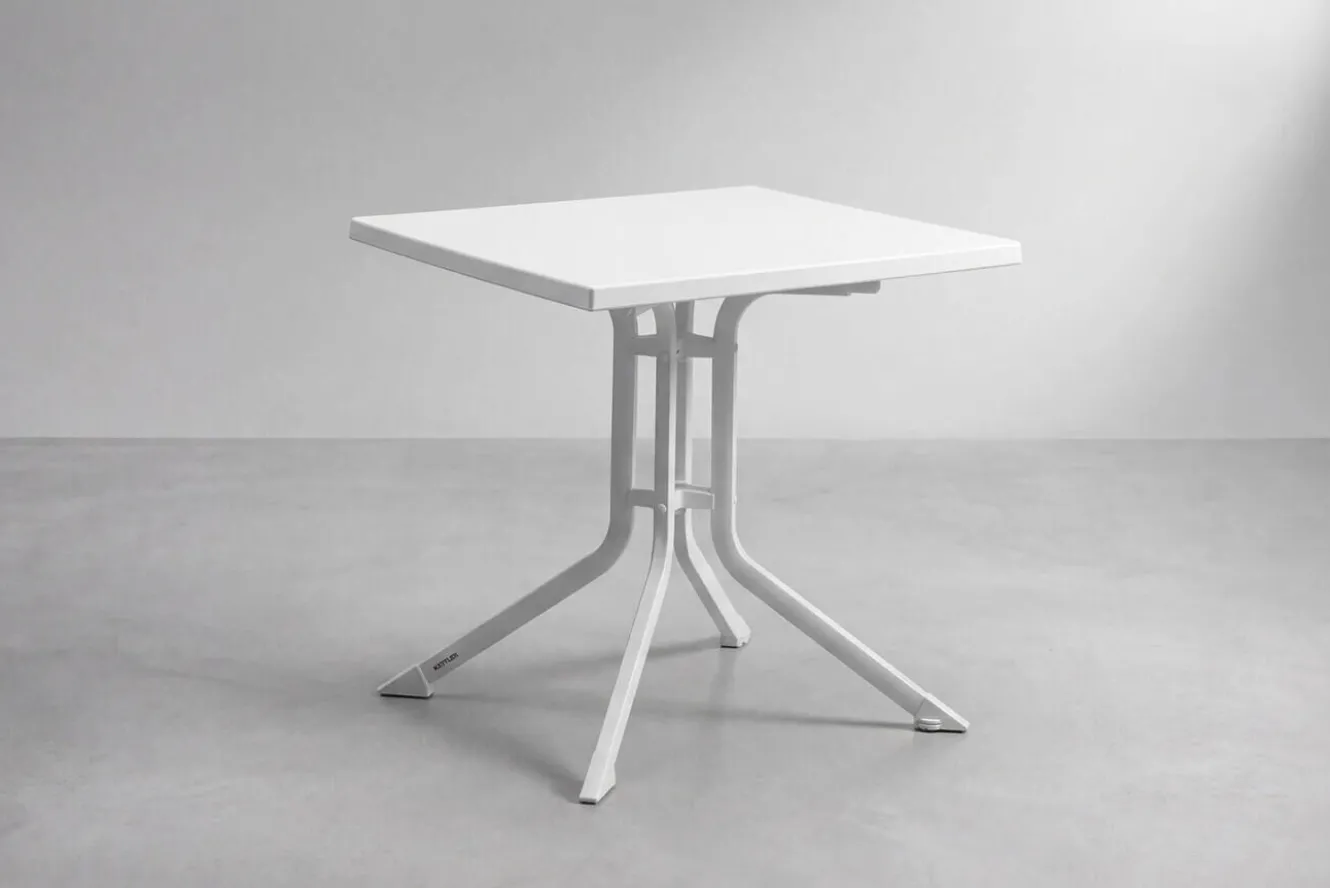 KETTLER BOULEVARD Klapptisch, weiß, Aluminium/KETTALUX, 70 x 70 cm, schmutzabweisend, quadratisch