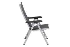 KETTLER Cubic/ Basic Plus Padded Garten-Essgruppe, silber/anthrazit, Alu/Textilene, Tisch 160x90 cm, 4 Stapelsessel, 2 Klappstühle, gepolstert