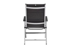 KETTLER Cubic/ Basic Plus Padded Garten-Essgruppe, silber/anthrazit, Alu/Textilene, Tisch 160x90 cm, 4 Stapelsessel, 2 Klappstühle, gepolstert