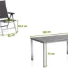 KETTLER Cubic/ Basic Plus Padded Garten-Essgruppe, silber/anthrazit, Alu/Textilene, Tisch 160 x 90 cm, 4 Klappstühle
