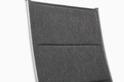 KETTLER Cubic/ Basic Plus Padded Garten-Essgruppe, silber/anthrazit, Alu/Textilene, Tisch 160 x 90 cm, 4 Klappstühle