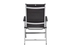 KETTLER Cubic/ Basic Plus Padded Garten-Essgruppe, silber/anthrazit, Alu/Textilene, Tisch 160 x 90 cm, 4 Klappstühle