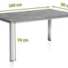 KETTLER Cubic Esstisch, silber/anthrazit, Aluminium, 160x90 cm, 0301821-0100