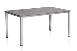 KETTLER Cubic Garten-Essgruppe, silber/anthrazit, Alu, Tisch 160x90, 4 Klappstühle
