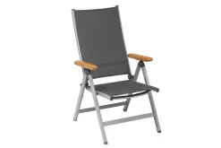 KETTLER Cubic Garten-Essgruppe, silber/anthrazit, Alu, Tisch 160x90, 4 Klappstühle