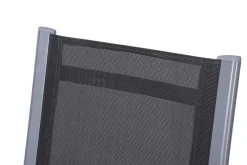 KETTLER Cubic Garten-Essgruppe, silber/anthrazit/grau, Alu/Textilene, Tisch 160x90 cm, 6 Stapelsessel