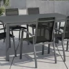 Kettler Esstischgruppe, anthrazit/anthrazit, Kettalux-Plus Dining-Tisch 160x95cm, 6 Stapelsessel Altura