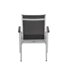 Kettler Esstischgruppe, silber/anthrazit, Kettalux-Plus Dining-Tisch 160x95cm, 6 Stapelsessel BasicPlus