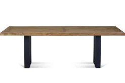 KETTLER Garten-Essgruppe, anthrazit/natur, Alu/Teak, Tisch ca. 220 x 100 cm, wetterfest, pflegeleicht, robust, 6 Klappstühle