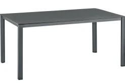 Kettler Garten-Essgruppe, anthrazit/anthrazit, Kettalux-Plus Dining-Tisch 160x95cm, 4 Klappstühle Altura