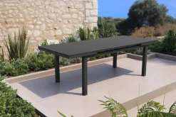 KETTLER Garten-Essgruppe, anthrazit/grau, Alu/Glas/Textilene/Polyester, 180/240 x 100 cm, ausziehbar, klappbar, wasserabweisend, UV-beständig