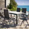 KETTLER Garten-Essgruppe mit 6 Stühlen, anthrazit/weiß, Alu/Textilene, ausziehbar & klappbar, robust & witterungsbeständig