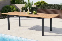 KETTLER Garten-Essgruppe mit 8 Sesseln, anthrazit/natur, Alu/Textilene, ausziehbar & klappbar, UV-Beständig, witterungsbeständig