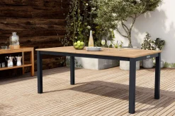 KETTLER Garten-Essgruppe mit 8 Sesseln, anthrazit/natur, Alu/Textilene, ausziehbar & klappbar, UV-Beständig, witterungsbeständig