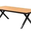 KETTLER Garten-Essgruppe mit LED-Beleuchtung, anthrazit/natur, Aluminium/Holzimitat/Textilene, 240 x 100 cm Tisch, 6 Klappstühle