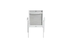 KETTLER Garten-Essgruppe, weiß matt/hellgrau, Aluminium/Outdoorgewebe/Glas, Ausziehbar, 180/240 x 100 cm Tisch, 4 Klappstühle, 2 Stapelstühle
