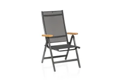 KETTLER Granada Garten-Essgruppe, Anthrazit, Alu/Spraystone, Tisch 160x95 cm, 4x Klappstühle