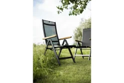 KETTLER Granada Garten-Essgruppe, Anthrazit, Alu/Spraystone, Tisch 160x95 cm, 4x Klappstühle