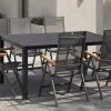 KETTLER Granada Garten-Essgruppe, Anthrazit, Alu/Spraystone, Tisch 160x95 cm, 6x Klappstühle