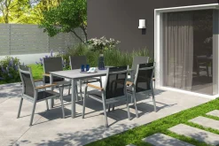 KETTLER Granada Stapelsessel, silber/anthrazit, Alu/Textilene, 0301205-0110