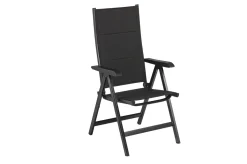 KETTLER KETTALUX-PLUS/Basic Plus Padded Sitzgruppe, anthrazit, Alu/Textilene, Tisch 160x95 cm, 4 Klappstühle