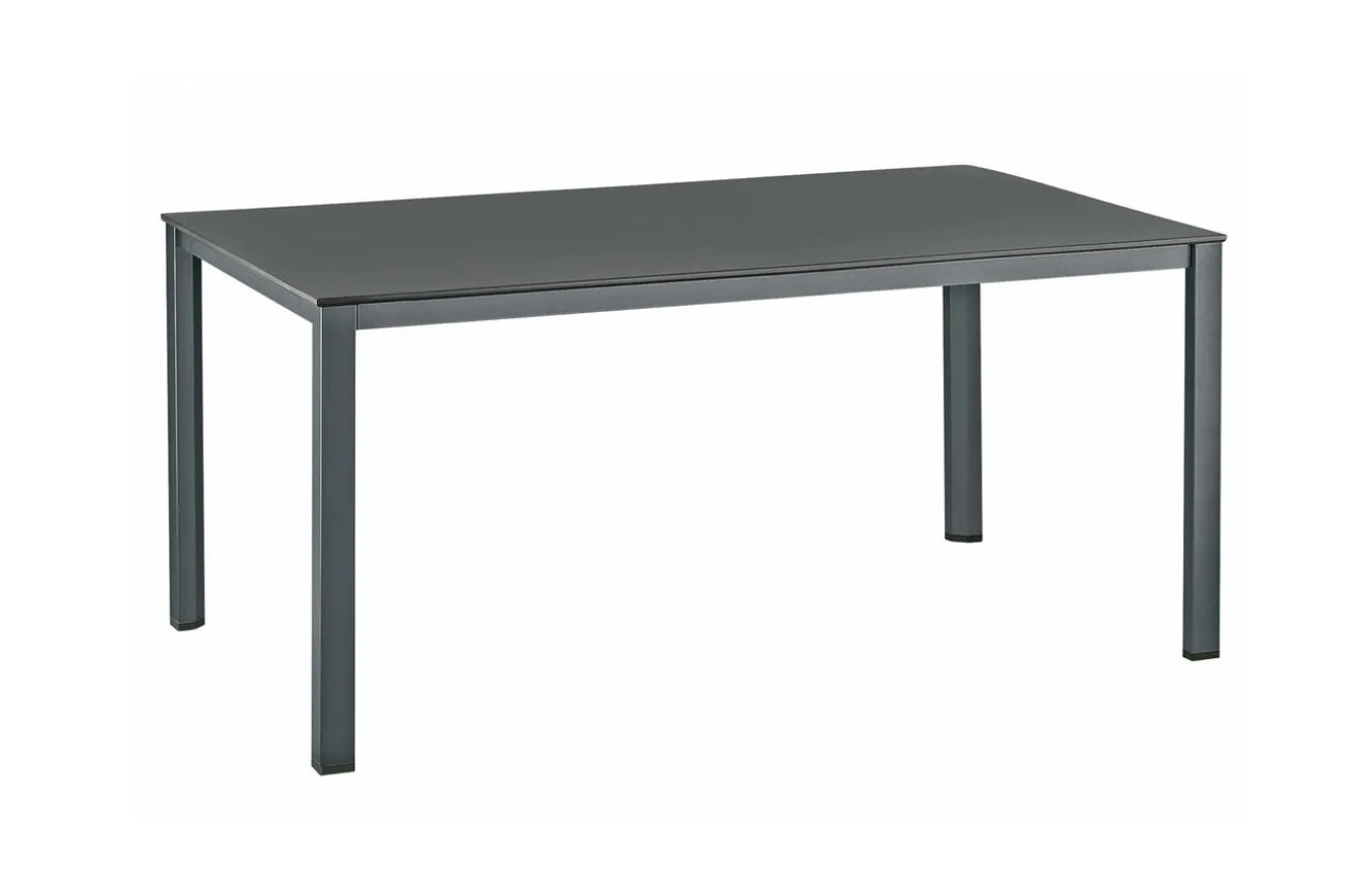 KETTLER KETTALUX-PLUS/Basic Plus Padded Sitzgruppe, anthrazit, Alu/Textilene, Tisch 160x95 cm, 4 Klappstühle