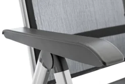 KETTLER KETTALUX-PLUS/Basic Plus Sitzgruppe, silber/anthrazit, Alu/Textilene, Tisch 160x95 cm, 6 Klappstühle