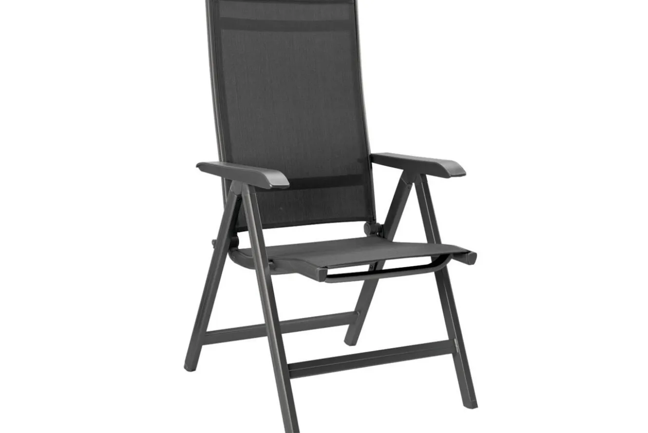 KETTLER KETTALUX-PLUS/Basic Plus Sitzgruppe, anthrazit, Alu/Textilene, Tisch 160x95 cm, 6 Klappstühle