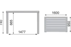 KETTLER Kettalux-Plus Dining-Tisch, silber/anthrazit, Alu, 160x95cm, 0301821-0000