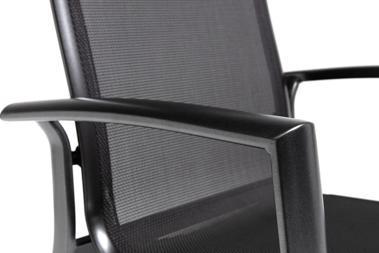 KETTLER KETTALUX-PLUS/Legato Curve Sitzgruppe, anthrazit, Alu/Textilene, Tisch 160x95 cm, 4 Stapelsessel, stapelbar