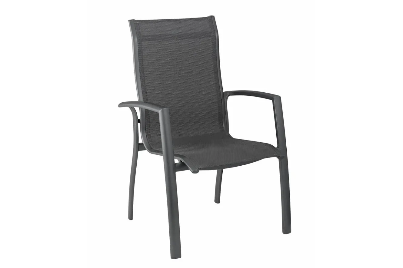 KETTLER Legato Curve Stapelsessel, anthrazit, Alu/Textilene, 0302302-7000, stapelbar