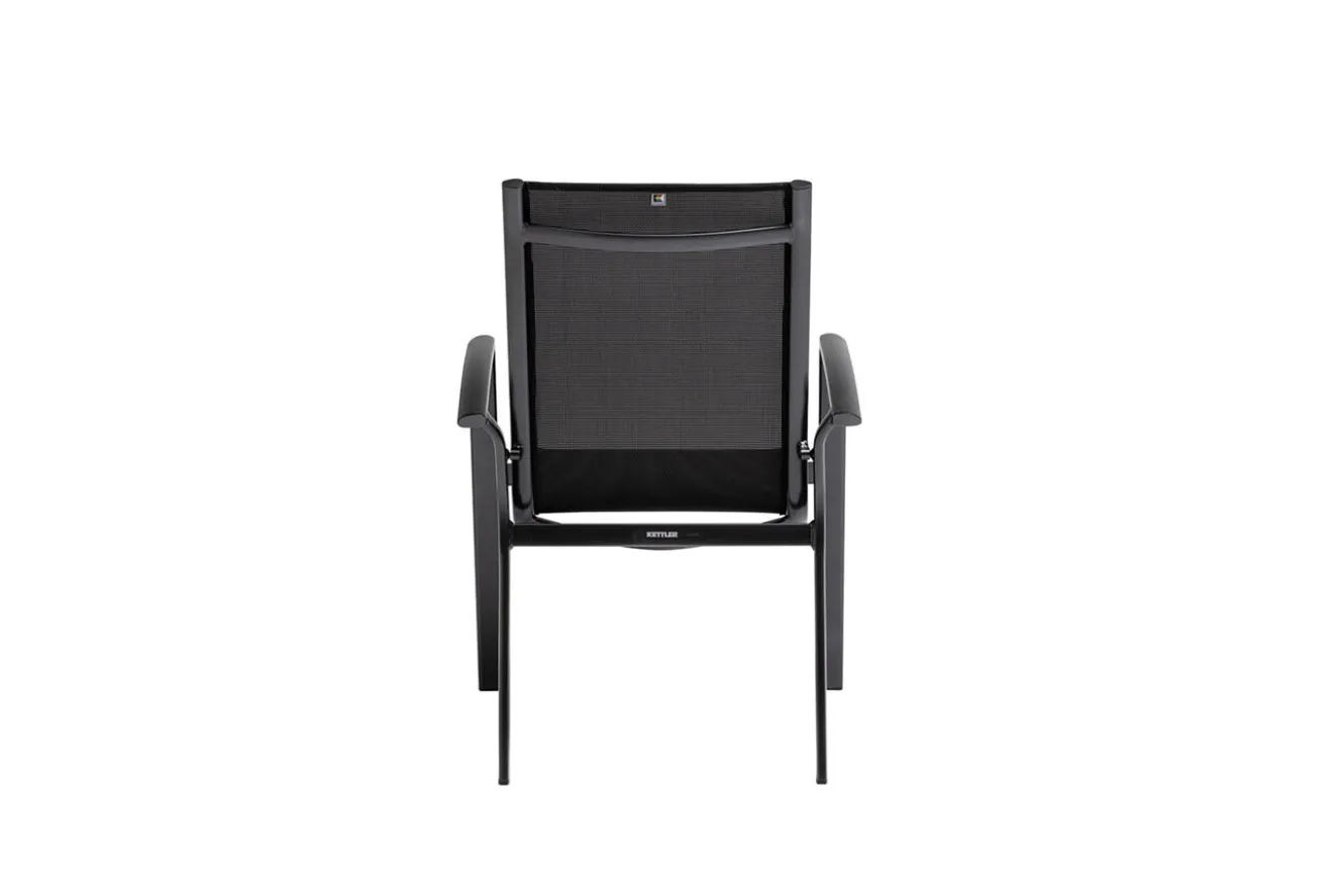 KETTLER Legato Curve Stapelsessel, anthrazit, Alu/Textilene, 0302302-7000, stapelbar