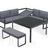 KETTLER Ocean Dining-Lounge, anthrazit/grau, 223 x 200 cm, inkl. Kissen, 0320831-7100