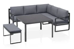 KETTLER Ocean Dining-Lounge, anthrazit/grau, 223 x 200 cm, inkl. Kissen, 0320831-7100