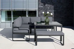 KETTLER Ocean Dining-Lounge, anthrazit/grau, 223 x 200 cm, inkl. Kissen, 0320831-7100
