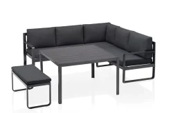 KETTLER Ocean Dining-Lounge, anthrazit/anthrazit, 223 x 200 cm, inkl. Kissen, 0320831-7200