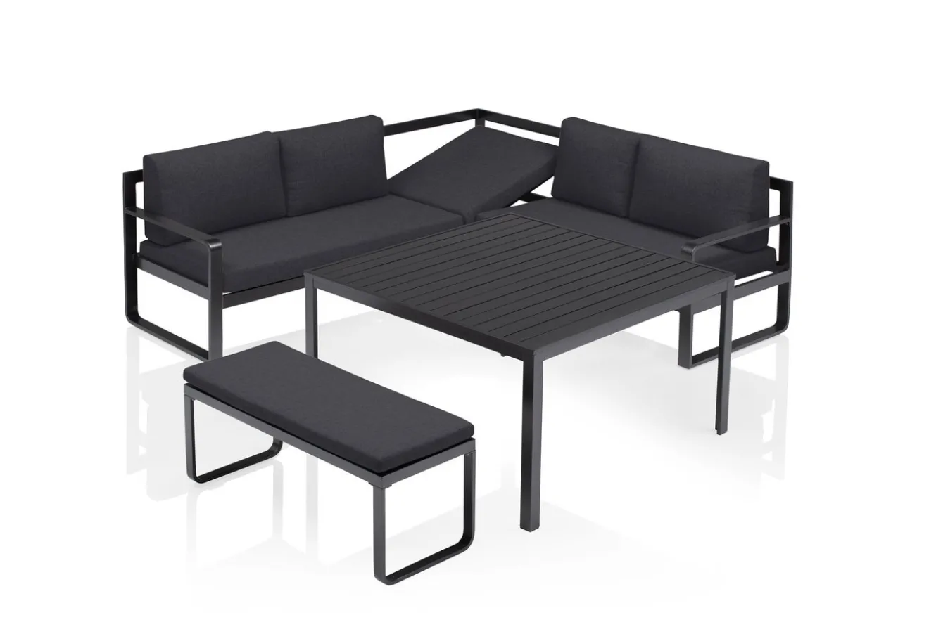 KETTLER Ocean Dining-Lounge, anthrazit/anthrazit, 223 x 200 cm, inkl. Kissen, 0320831-7200