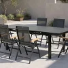 KETTLER Premium/Granada Garten-Essgruppe, anthrazit/grau, Alu/Glas, Tisch 180/240x100cm, 6 Sessel