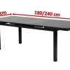KETTLER Premium/Granada Garten-Essgruppe, anthrazit/grau, Alu/Glas, Ausziehtisch 180/240x100cm, 6 Stapelsessel