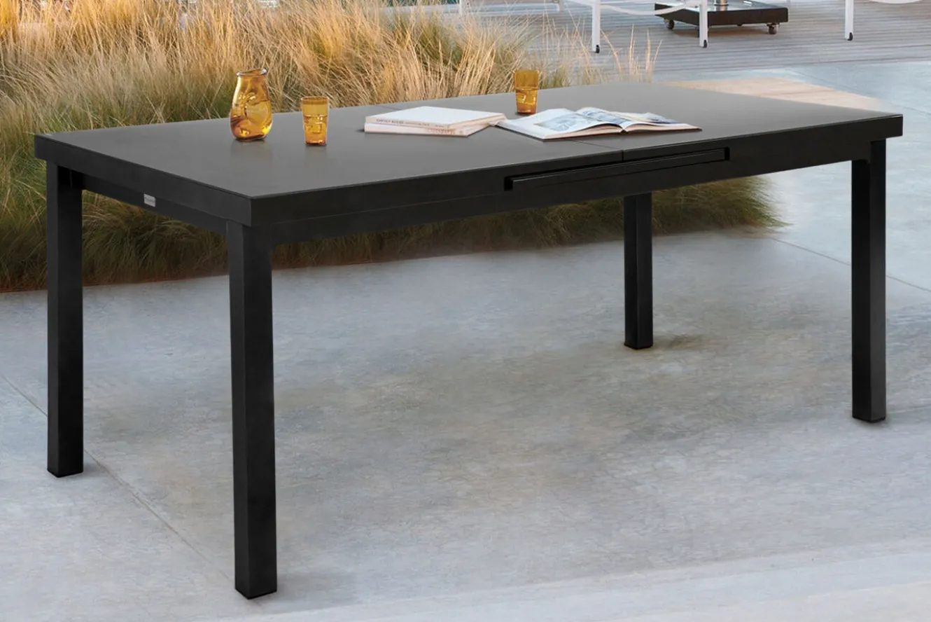 KETTLER Premium/Granada Garten-Essgruppe, Anthrazit/Grau, Alu/Glas, Ausziehtisch 180/240x100cm, 8 Sessel