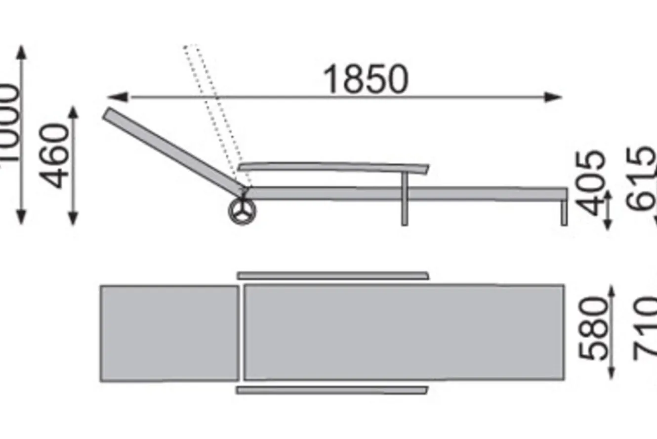 KETTLER Roma Rollliege, weiß, Kunststoff, 185 x 71 x 40,5 cm, 01638-000