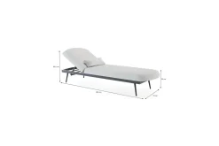 LIVING ZONE Confort Sun Compact Gartenliege, anthrazit/mondgrau, Alu/Polyester, verstellbar, witterungsbeständig