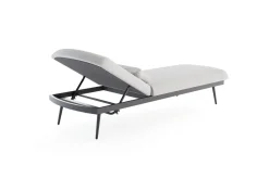 LIVING ZONE Confort Sun Compact Gartenliege, anthrazit/mondgrau, Alu/Polyester, verstellbar, witterungsbeständig
