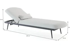 LIVING ZONE Confort Sun Lounger Gartenliegen-Set, mondgrau/anthrazit, Alu/Polyester, verstellbar, wetterbeständig, inkl. Kissen