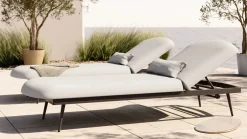 LIVING ZONE Confort Sun Lounger Gartenliegen-Set, mondgrau/anthrazit, Alu/Polyester, verstellbar, wetterbeständig, inkl. Kissen