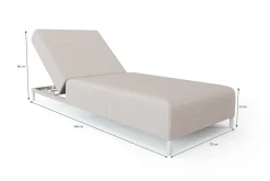 LIVING ZONE Element Sun Compact Gartenliege, quarzbeige, Alu/Polyester, schnelltrocknend, witterungsbeständig