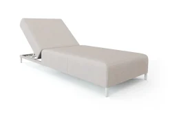 LIVING ZONE Element Sun Compact Gartenliege, quarzbeige, Alu/Polyester, schnelltrocknend, witterungsbeständig