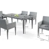 LIVING ZONE Styelo Garten-Essgruppe, mineralgrau/anthrazit, Alu/Keramik/Polyester, 180 x 90 cm, inkl. Kissen
